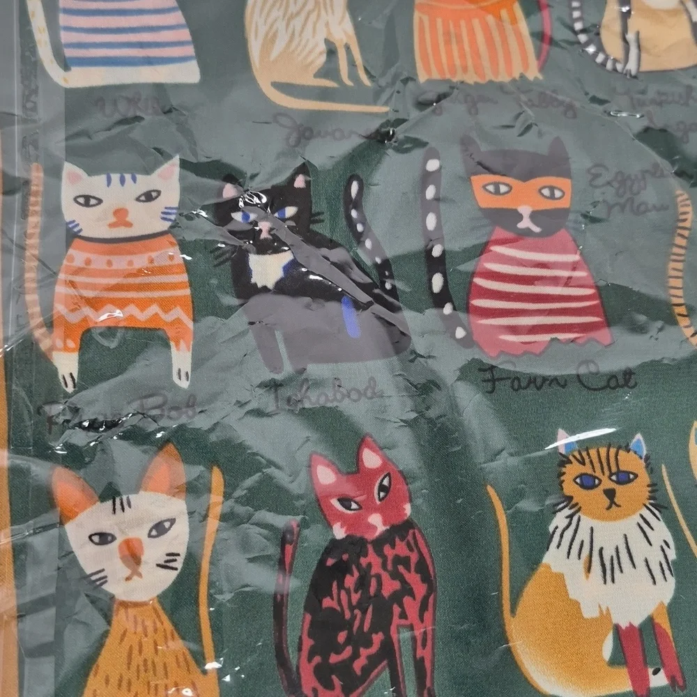 Cat Colorful Print Scarf (Green) - Picture 7 of 13